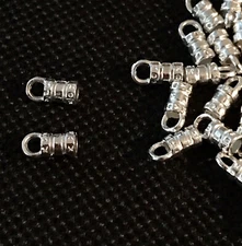 2.5mm Crimp Leather-Cord Ends With Loop (30) 2mm hole.