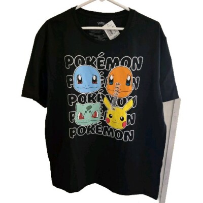 Nintendo Pokémon Men s T Shirt Squirtle Charmander Pikachu Bulbasaur Size XL
