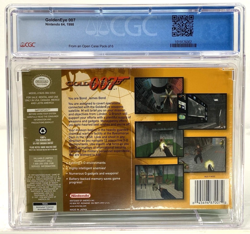 GoldenEye 007 New Nintendo 64 N64 1998 Factory Sealed CGC Grade 9.8 A++ TOP POP - Image 3 of 4