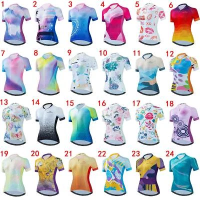 Kurzarm Radtrikot Damen Fahrradtrikot Rennrad Trikot mit Reißverschlusstasche - Bild 1 von 4