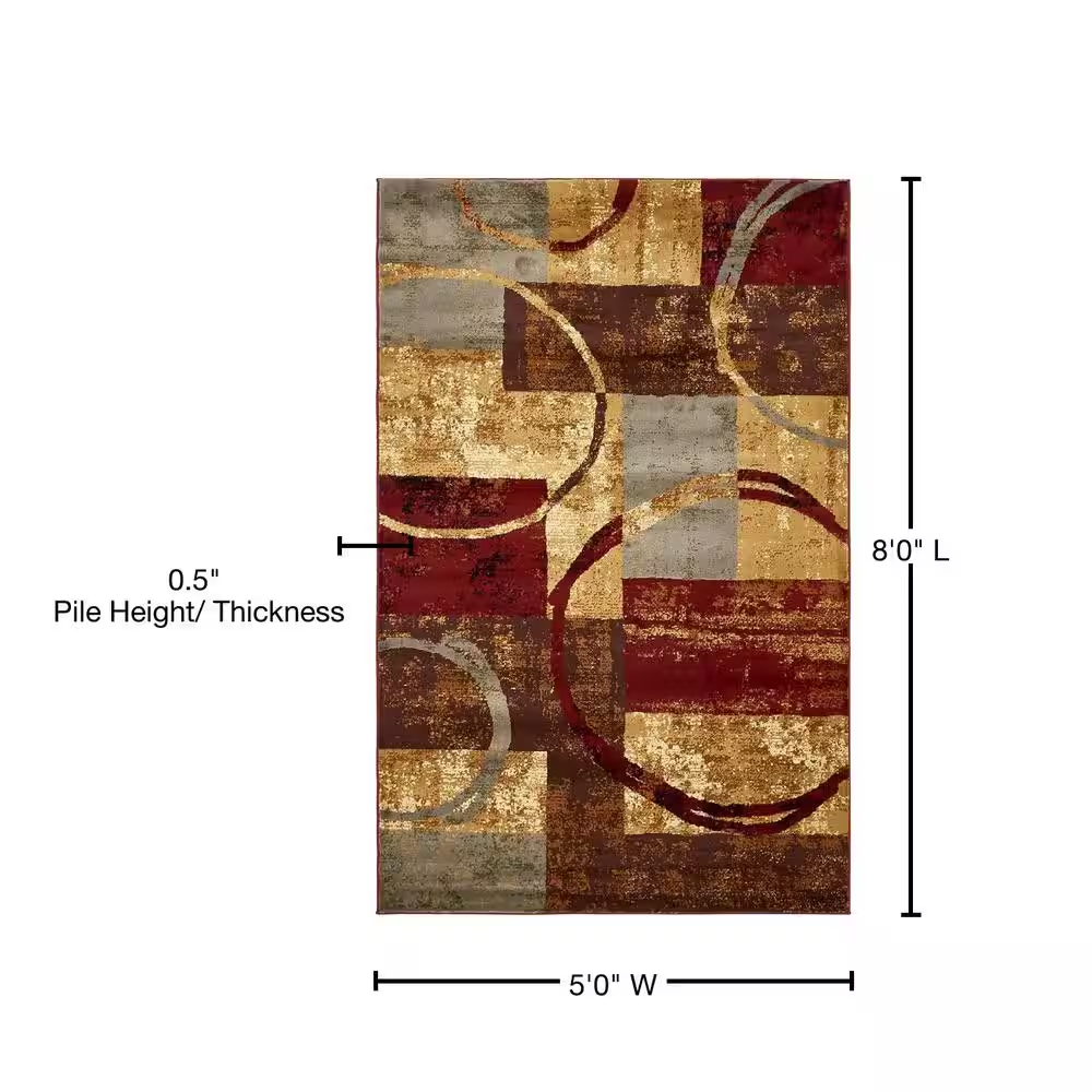 Unique Loom Area Rug Carpet 5x8 Indoor Rectangle Barista Kouillou Multi