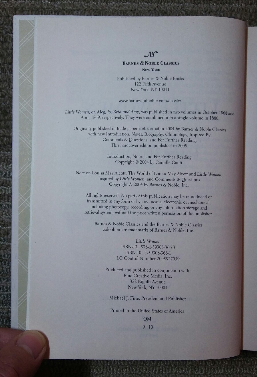 Barnes And Noble Classics Little Women By Louisa May Alcott 2005