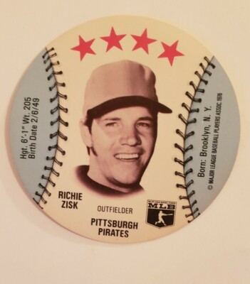Richie Zisk 1976 MSA Disc Isaly's Sweet William Family Restaurants Disc #70