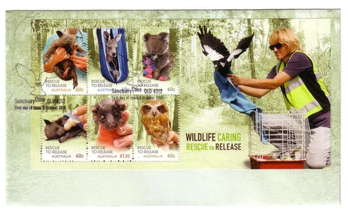 2010 FDC Australia. Wildlife Caring-Rescue to Release. MS PictFDI"SANCTUARY COVE