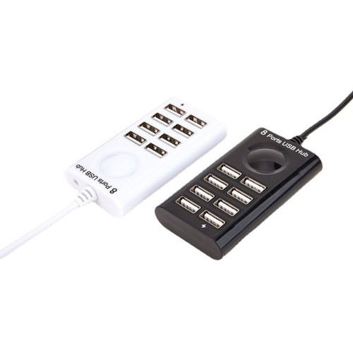 USB 2.0 Hub 8 Port Multi Splitter with Overloads Voltages Protections for Home