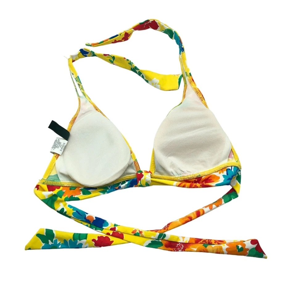 Top de bikini de natación Lauren Ralph Lauren triángulo copas extraíbles floral amarillo 4 Foto 2 de 3