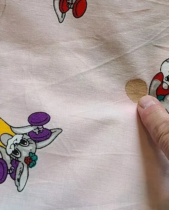 1986 marcus brothers textiles bunny exercise workout fabric pink background 2+yd - Image 3 of 3