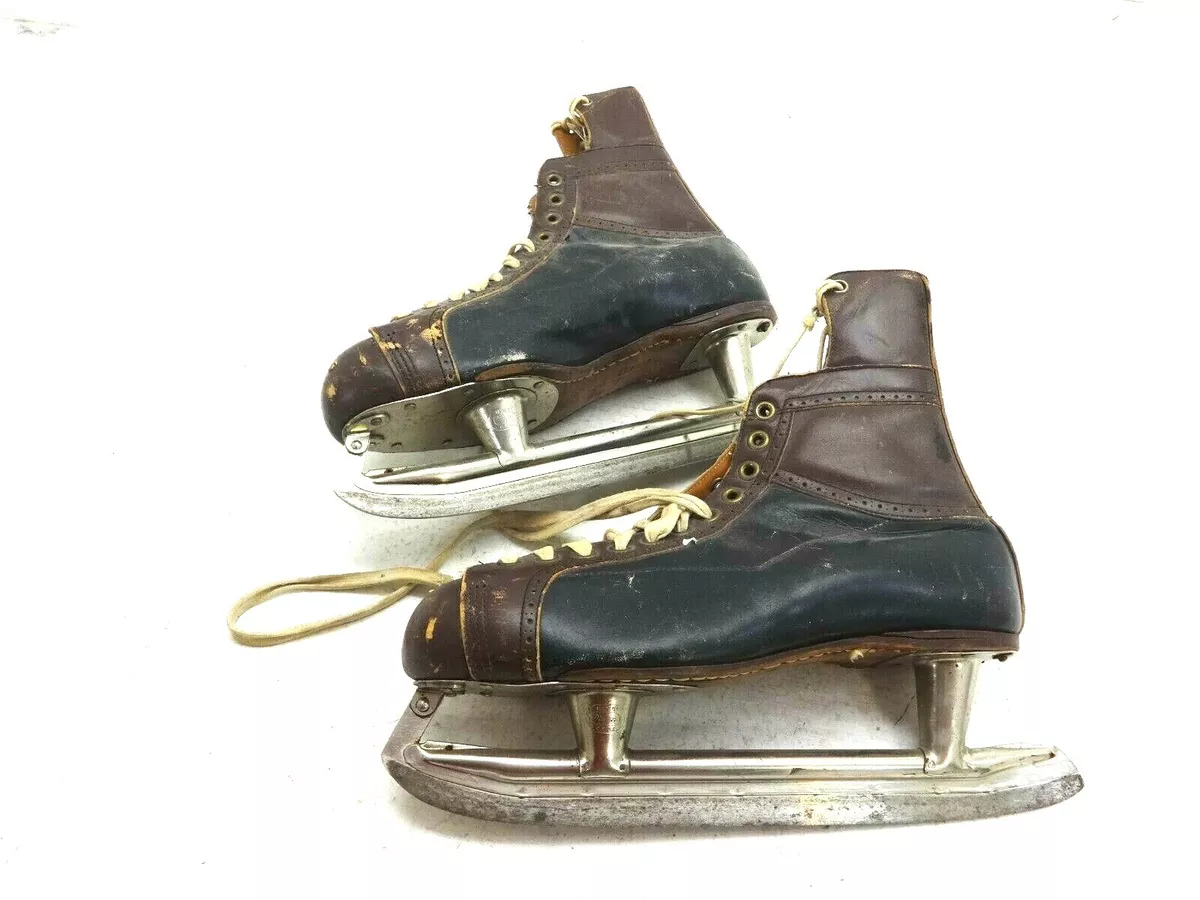 BAUER VINTAGE LEATHER ICE HOCKEY SKATES SIZE 11.5 W
