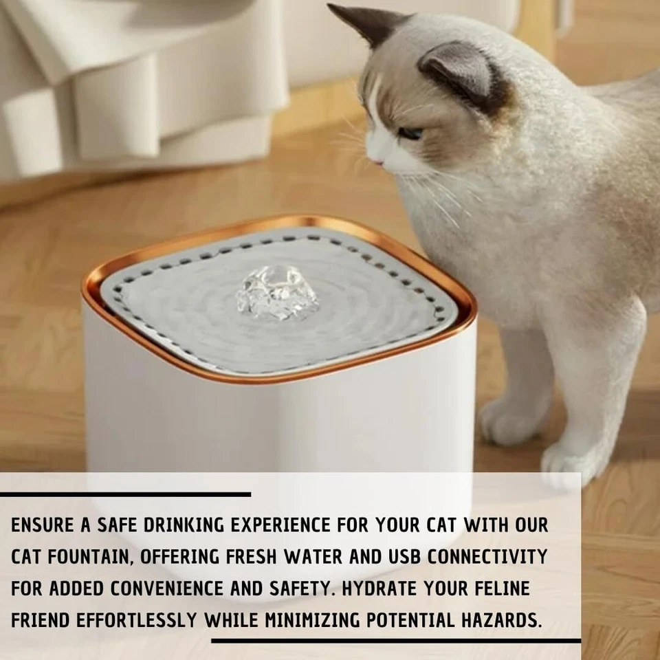 Automatic Pet Water Fountain Dispenser Cat Dog Drinking Bowl 3L Capacity +Filter - Image 2 of 4