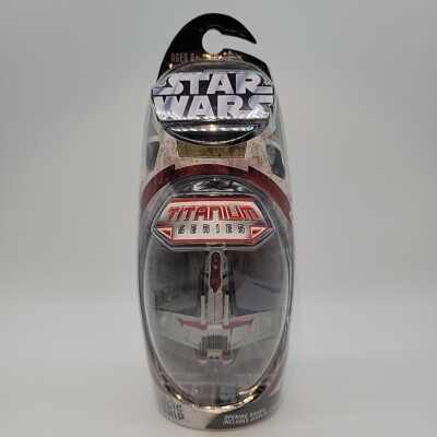 Republic Gunship Star Wars Titanium Series Die Cast Vehicle Ship 2005 Figure