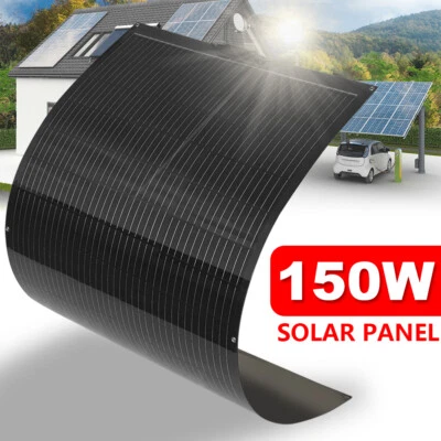 WUZECK 150W Mono Solarpanel 150W Flexibles biegsames Solarmodul für Haus Auto Camping