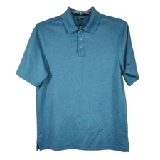 Champion Duo Dry Polo Shirt Collared Golf Men Size M Blue Short Sleeve FLAW