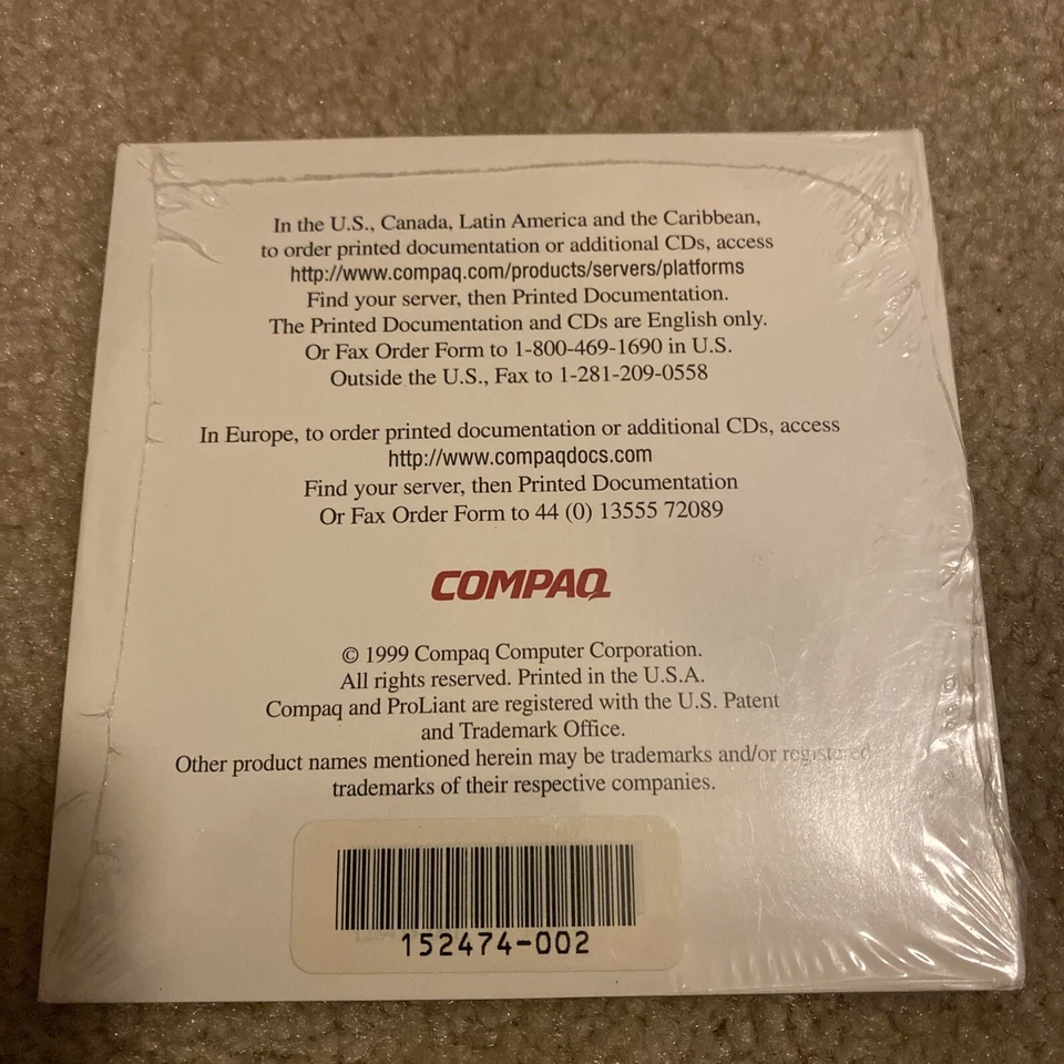 Comcast / HP ProLiant DL380 Server Documentation CD, New factory Sealed - Image 2 of 2