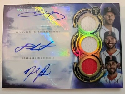 2019 TRIPLE THREADS AUTO RELIC 11/27 CHRIS SALE, J.D MARTINEZ & DAVID PRICE
