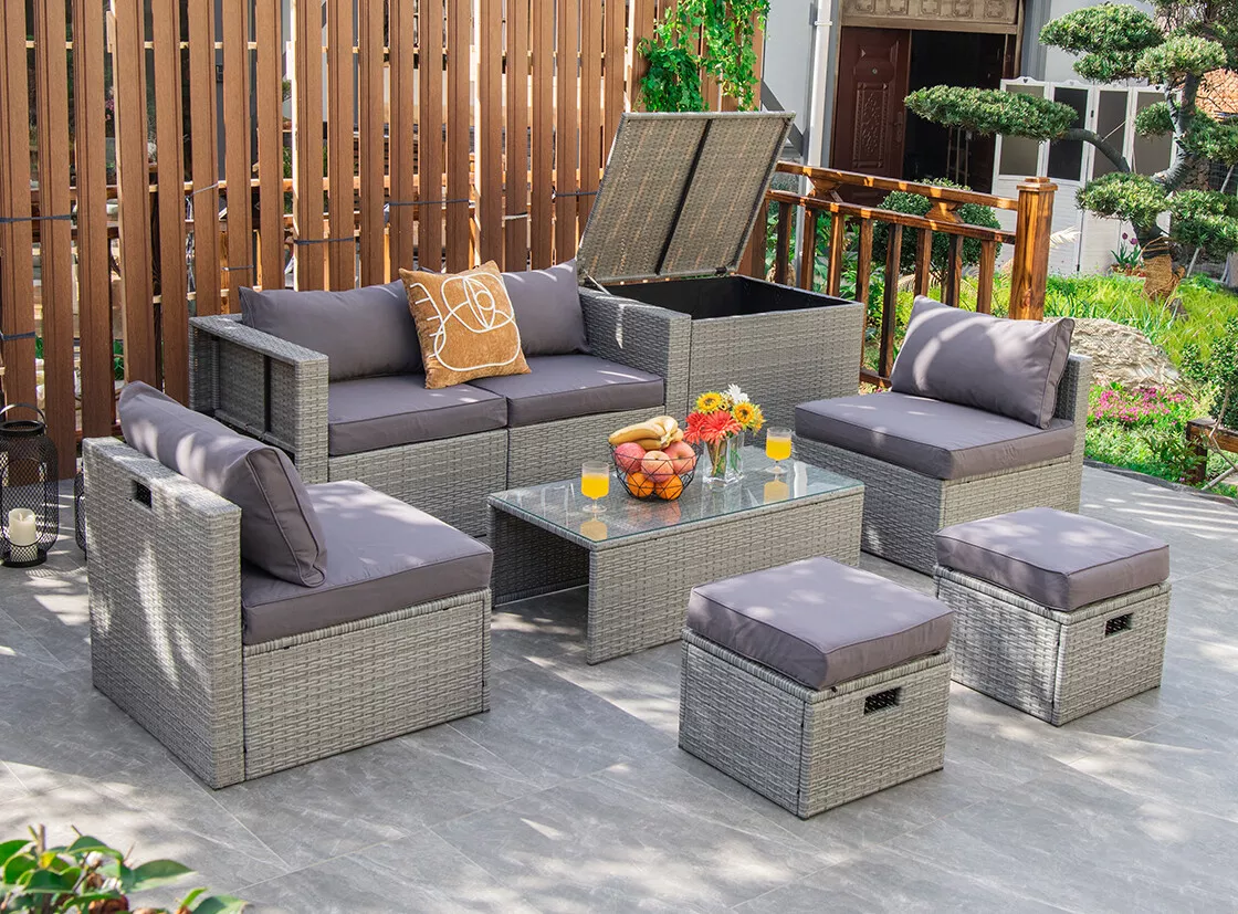 Patio set with storage hot sale