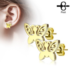 Authentic Butterfly Surgical Stud Earrings