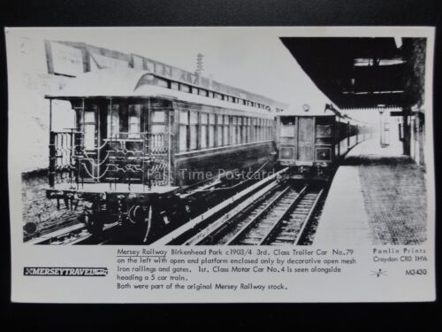 MERSEY RAILWAY 3rd Class Carriage Birkenhead Park, Pamlin Print Postcard No.3423 - Foto 1 di 1