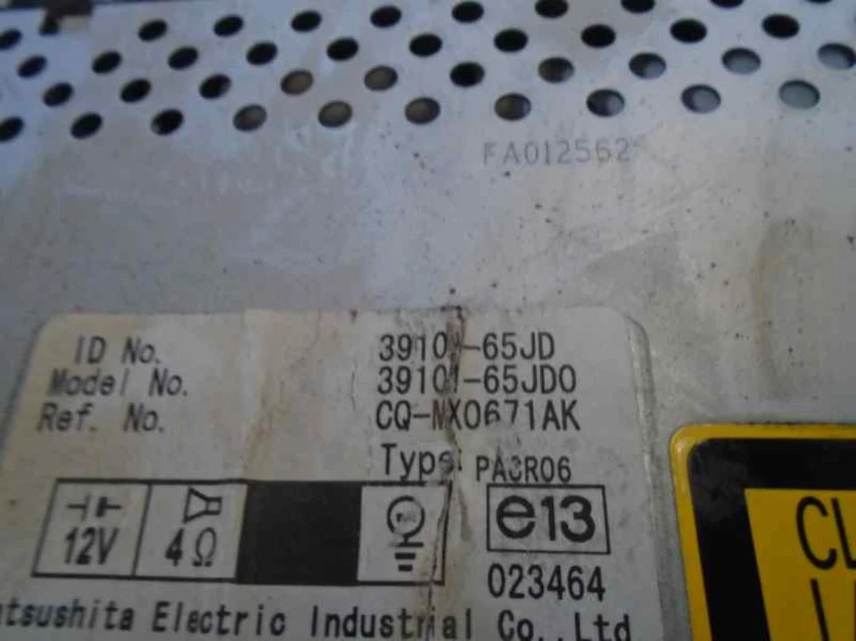 3910165JQ1ZCA Sistema Audio/Radio Cd para SUZUKI GRAND VITARA (JB/JT) 20 679748 - Imagen 3 de 4