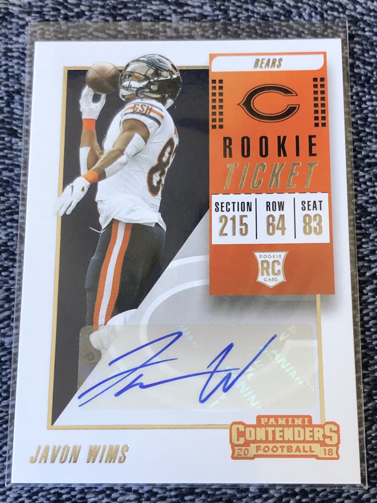 Javon Wims 2018 Panini Contenders Rookie Ticket #218 RC Auto 