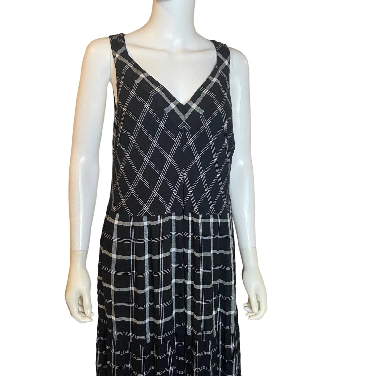 J jill mixed top media plaid dress