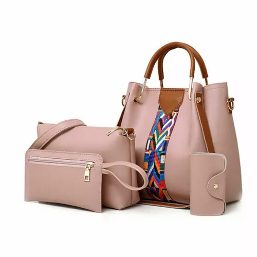4Pcs/Set Women Lady Leather Handbags Messenger Shoulder Bags Tote Satchel Purse - Picture 15 of 35