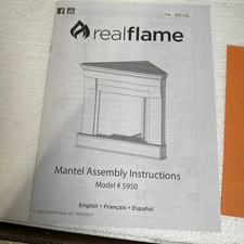 Real Flame Traditional Wood White Chateau Corner Fireplace Mantle 5950