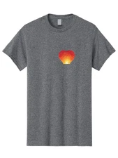 Red-Heart-Lantern Mens Graphic Tee, 100% Cotton, Casual Summer Wear