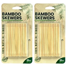 DecorRack 4” Natural Bamboo Skewers, Mini Cocktail Wood Picks, Appetizer S