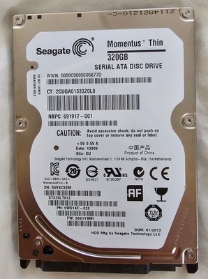 320 GB SATA Seagate Momentus Thin 5400 ST320LT012 16MB Hard Drive 3.5'' Internal