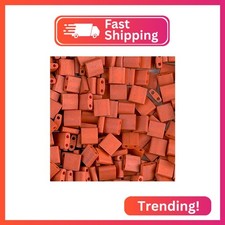 Burnt Sienna Orange Opaque Miyuki Tila Beads 7.2gm 2 Hole Seed Bead 5x5mm
