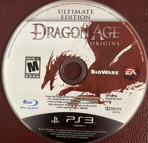 Dragon Age Origins Ultimate Ed. - Sony PlayStation 3 Disc Only. Tested