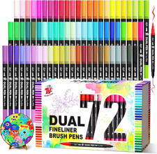 Dual Markers Brush Pens, 72 Colors Art Marker Art Markers Gifts for Teens,Double