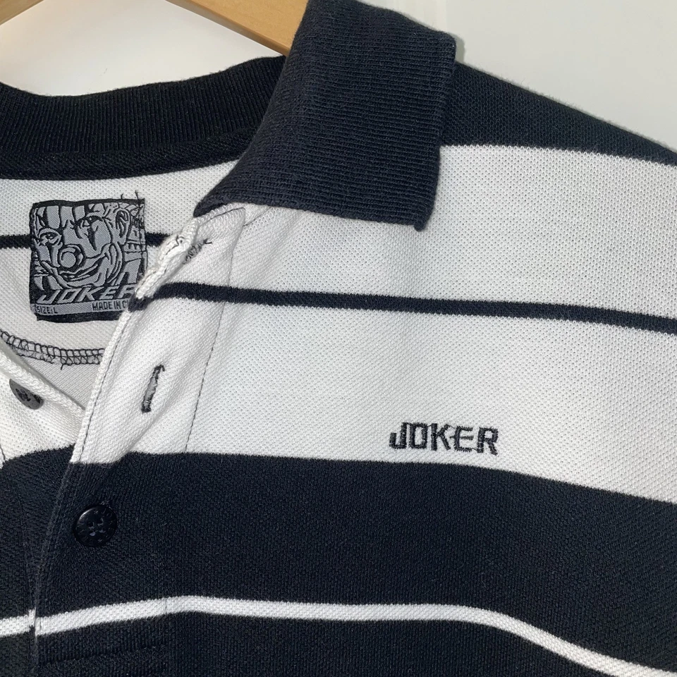 Polo vintage Charlie Brown Y2K grande blanco y negro para hombre talla grande Foto 2 de 4