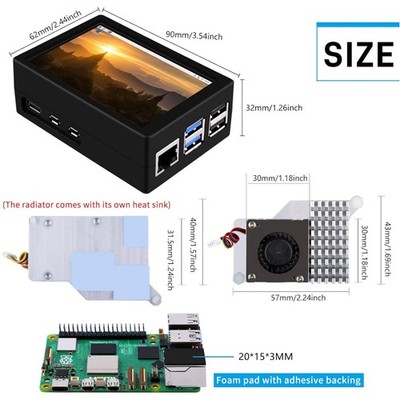 3.5'' HDMI Touch Screen with Case for Raspberry Pi 5