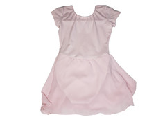 BLOCH Pink Dance Leotard With Skirt. Girl  s Sz 8-10 Short Sleeve Excellent .