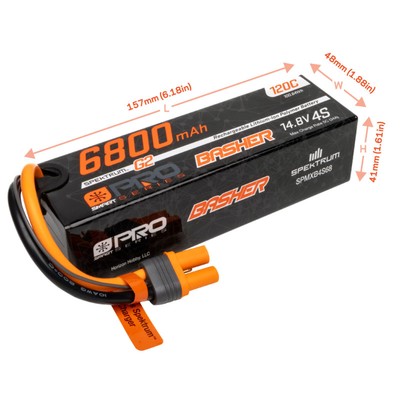 Spektrum Lipo Akku 14,8V 6800mAh 4S Smart Pro Basher 120C IC5 Nr. SPMXB4S68