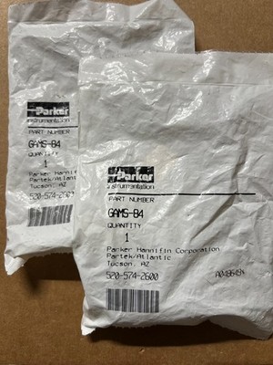 PARKER GAMS-84 Male Straight Adapter PFA Compression 1/2'' Tube to 1/4'' MNPT, New