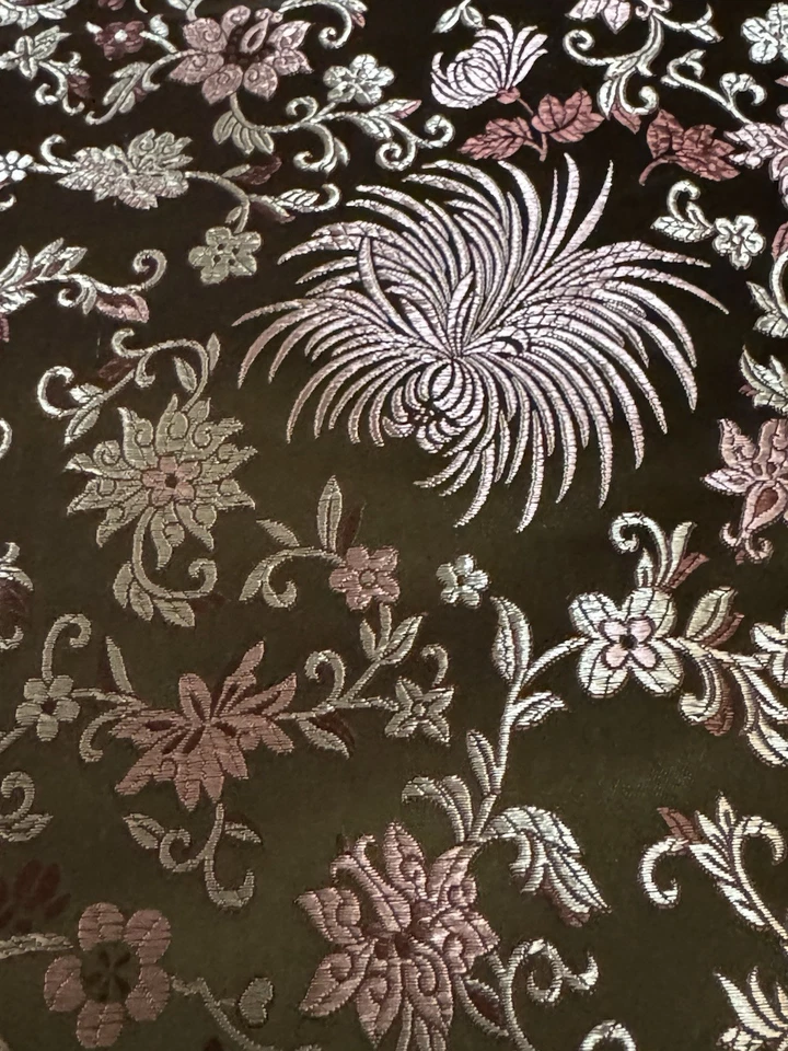 Vintage Silk jacquard fabric Luxury Oriental brocade ( 3 Yards) - Image 3 of 4