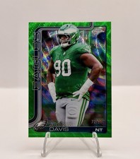 JORDAN DAVIS 2025 Topps Chrome Green Wave Refractor COLOR MATCH #249 Eagles /99