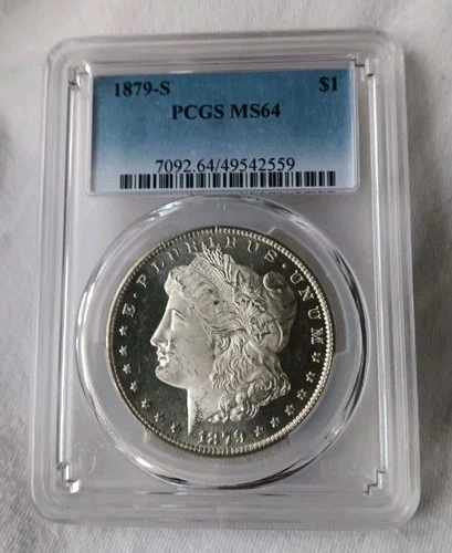1879-S $1 Morgan Silver Dollar PCGS MS-64? Cameo DMPL