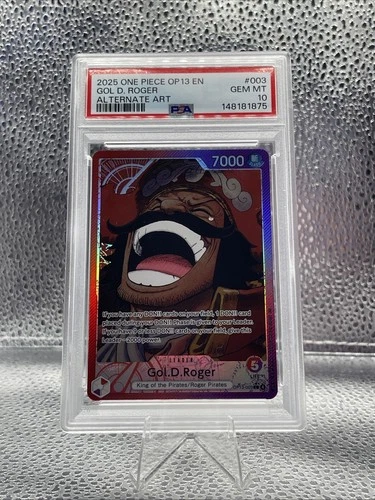 One Piece Gol D Roger Alt Art Leader Op13-003 Psa 10