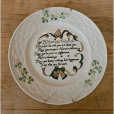 Belleek Ireland Marriage Blessing Plate 8 Inch Porcelain Collectible Irish
