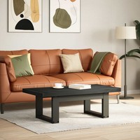 Vidaxl Couchtisch Noain Schwarz 119 X 60 X 40 Cm Massives Kiefernholz Neu