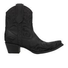 Circle G by Corral Embroidered Snip Toe Pull On Cowboy Womens Black Casual Boot