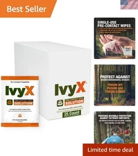 Ivy X Pre-Contact Wipes - Pack of 25 for Poison Ivy, Oak & Sumac Protection