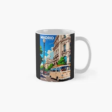 MADRID - SPAIN Cute Vintage Design Sticker travel  Classic Mug , Gift For Family
