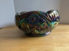 Carnival Glass “Aztec” by LE Smith - Heavy Glass Bowl - Vintage 1970s
