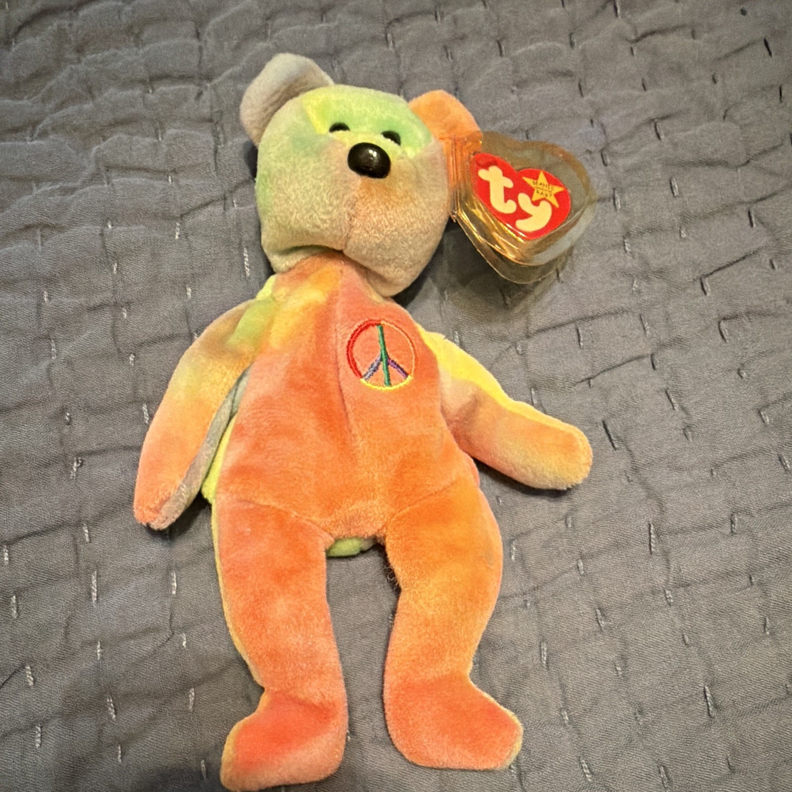Ty Beanie Babies Peace Bear 1996 Vintage Plush Stuffed Animal Collectible