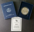 2012 W Burnished $1 American Silver Eagle Dollar
