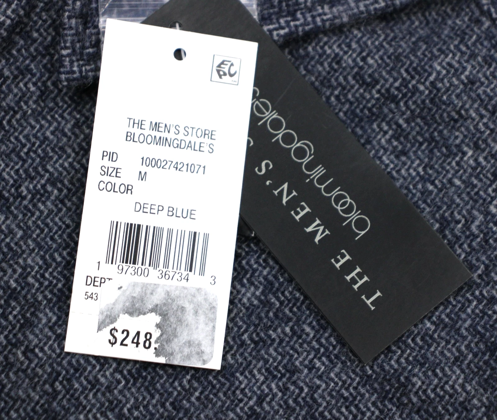 Bloomingdales Wool Overshirt Jacket Mens M Deep Blue Button Front Men's Store image 4